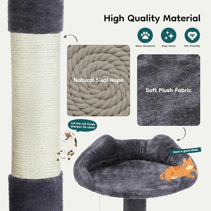 DUMOS 54-inch Indoor Cat Tree Tower –Multi-Level Pet House - Image 5