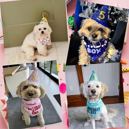 Dog Birthday Bandana Set, It's My Birthday Dog Scarfs, Pet HBD Party Decor - Image 6