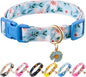 Cotton Dog Collar Blue Flower Pattern by Raisingwell