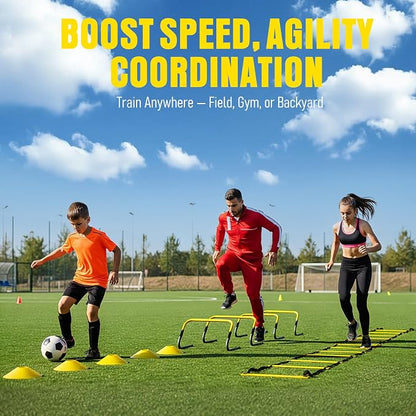Agility Ladder, Soccer Football Training Equipment Set - 20ft Speed Ladder - Image 3