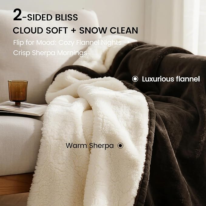gogobunny Waterproof Bed Blanket, Reversible Sherpa Fleece Throw Blanket - Image 7