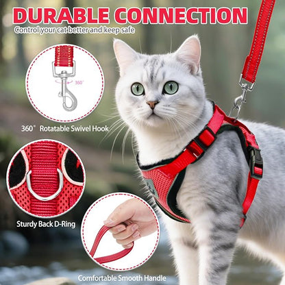 PUPTECK Cat Harness and Leash Set Escape Proof Reflective Cat Walking Harness - Image 5