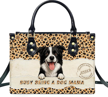 Personalized Pet Mom Leather Handbag – Custom Name Dog Cat Photo Purse - Image 8
