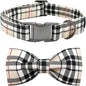 Bow Dog Collar-Plaid Pet Collar Cute Pet Bow Soft Girl or Boy Dog Collars by BoboRainbow