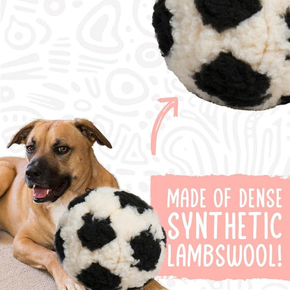 HuggleHounds HuggleFleece Plush Soccer Ball Dog Toy - Image 4