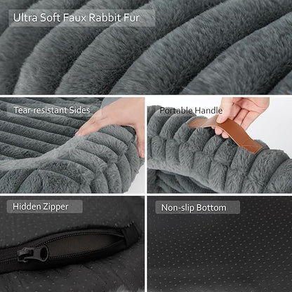 Cute Washable Dog Bed for Small Dogs -Soft Plush Calming Puppy & Cat Bed - Image 6