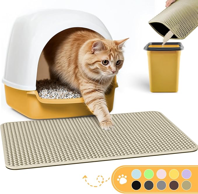 Cat Litter Mat - 23.2'' x 14.6'' Small Litter Trapping Mat, Waterproof by Powools