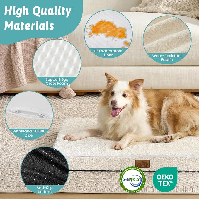 Dog Bed for Extra Large Dogs, Rectangular XL Orthopedic Dog Beds, Foam - Image 6