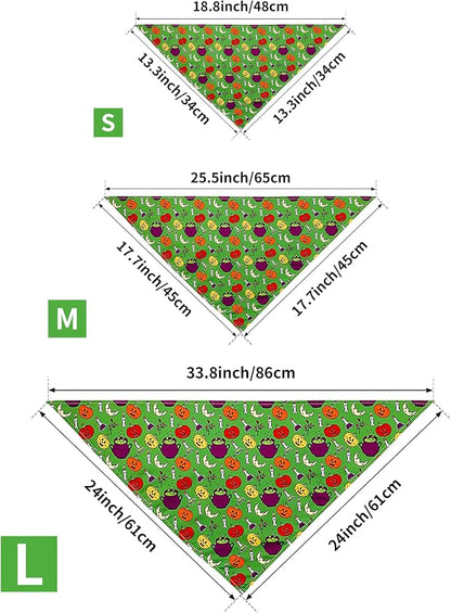 PET SHOW 50 Pack Halloween Big Dog Bandanas Bulk XL Washable Triangle Bibs - Image 2