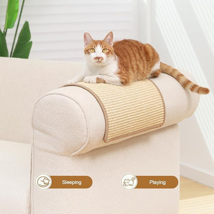 FUKUMARU 2 Packs Cat Scratching Mat, 23.6 x 15.7 Inch Natural Sisal Cat Scratch - Image 6
