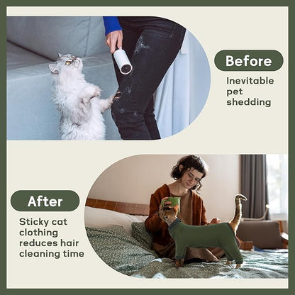 PUMYPOREITY Sticky Hair Cat Clothes, Prevent Hair Loss Cat Pajamas, Soft Cat - Image 3