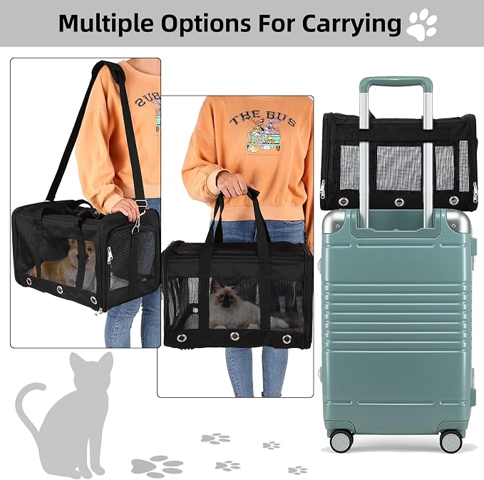 Soft Sided Cat/Dog Carrier，Collapsible Mesh Pets Travel Carriers - Image 3