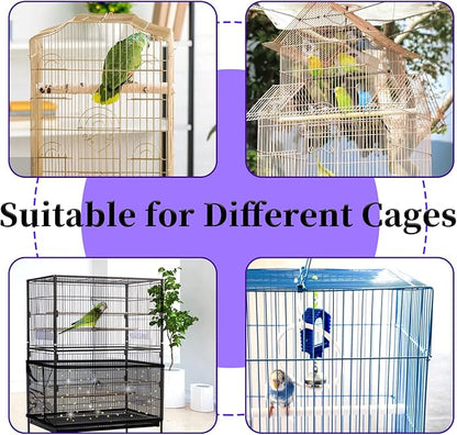 Daoeny Large Bird Cage Cover, Bird Cage Seed Catcher, Adjustable Soft Nylon - Image 5