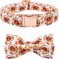 Dog Collar - Thanksgiving Turkey Bowtie Gift Soft Bow Collar by BoboRainbow