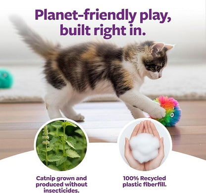 SmartyKat Fuzzy Friends Plush Catnip Ball Cat Toys - Image 5