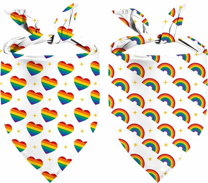 Rainbow Dog Bandanas Love is Love Pride Triangle Bibs Dog Paw Pet Scarf by Unknown