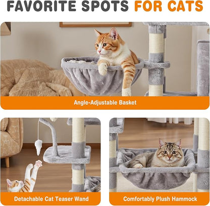 DUMOS Tall 71 inch Cat Tree Tower, Large Multi Level Cat Climbing Tower - Image 3