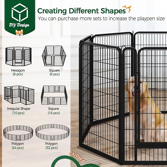 Yaheetech Dog Playpen Outdoor, 40 inch 16 Panels Dog Pen Indoor Heavy Duty - Image 5