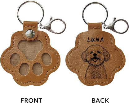Dog Hair Keychain, Leather Pet Hair Collector Keychains, Pet Fur Keepsake Gift - Image 3