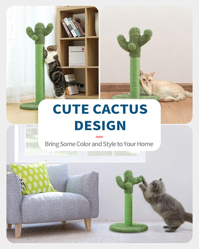 Made4Pets Cat Scratching Post, 25.6" Cactus Cat Scratcher Kitten Scratch Post - Image 8