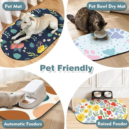 Large Absorbent Dog Mat for Food and Water 28''x17'', Easy Clean Cat Dog Water - Image 6