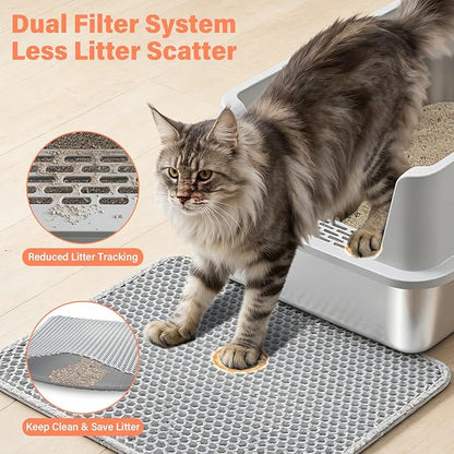 2PACK Stainless Steel Cat Litter Box - Image 4