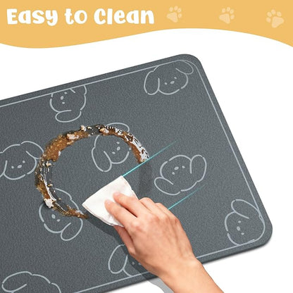Dog Food Mat, Diatom Ooze Cat Water Mats Non Slip - Image 2