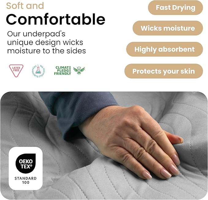 IMPROVIA® Washable Underpads, Heavy Absorbency Reusable Incontinence Pads - Image 4