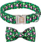 MR. CHUBBYFACE St.Patrick's Pink Green Clover Dog Collar by MrChubbyfacePetSupplies