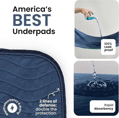 IMPROVIA® Washable Underpads, Heavy Absorbency Reusable Incontinence Pads - Image 2