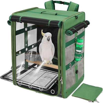 Suertree Bird Carrier Travel Cage, Cockatoo Carrier, Parrot Travel Backpack by Suertree