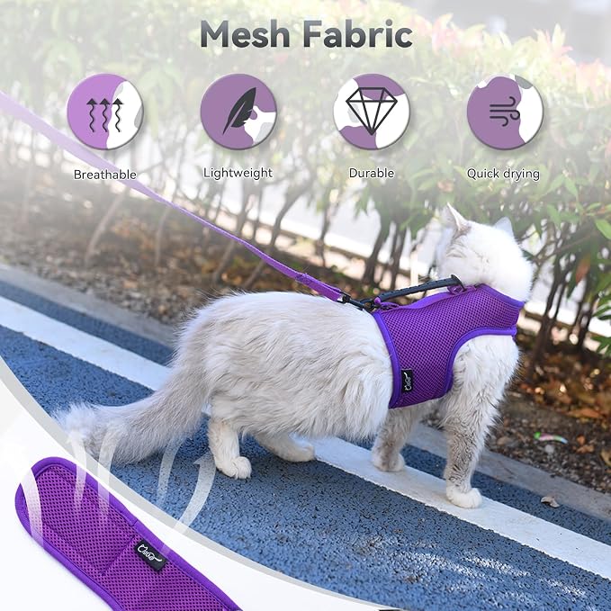Kitty Harness and Leash for Walking Escape Proof Breathable Mesh Fabric - Image 4
