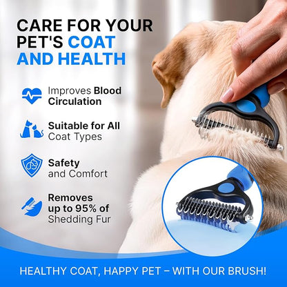 Dog Rake Brush for Shedding – Undercoat Deshedding Tool for Long & Thick Hair - Image 3