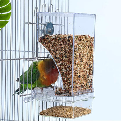 Hamiledyi No Mess Bird Cage Feeder Automatic Parrot Seed Feeders by Hamiledyi