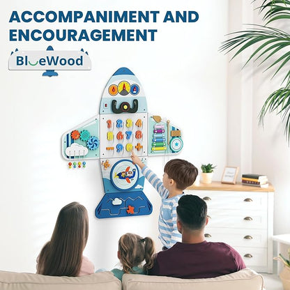 BlueWood Wooden Wall Busy Board Panels, Toddler Learning Activity Center - Image 6
