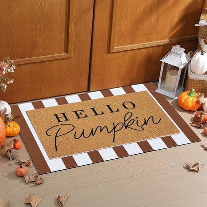 Tinideya 2 Pcs Door Mat Welcome Non Slip Coir Mats Floor Layering Doormats - Image 5