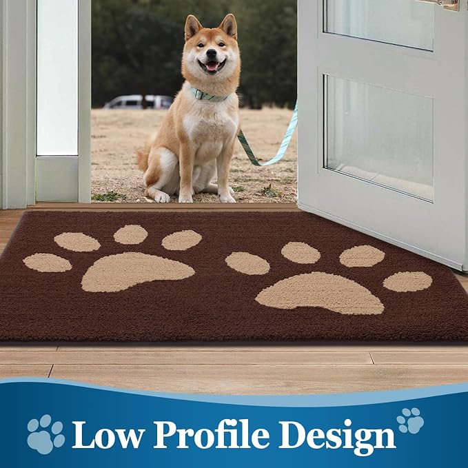 Buganda Dog Door Mat for Muddy Paws, Absorbent Dirt Trapper Washable Indoor - Image 5