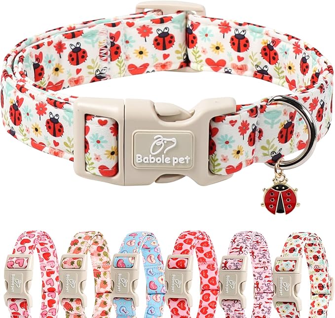 Ladybug Dog Collar for Large Dogs by Babolepet