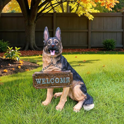 German Shepherd Statue Outdoor Decorations – Dog Statues Outdoor Sitting German by Unknown