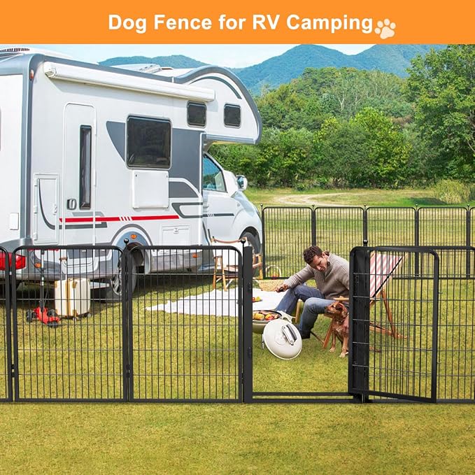Dog Fence Outdoor Pens Outside, Portable Dog Play Pen 40" H 24 Panels Pet - Image 5