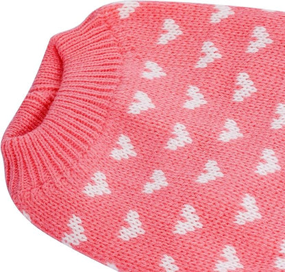 Dxhycc Dog Knitted Sweater Heart Puppy Sweater Warm Soft Pet Holiday Clothes - Image 6