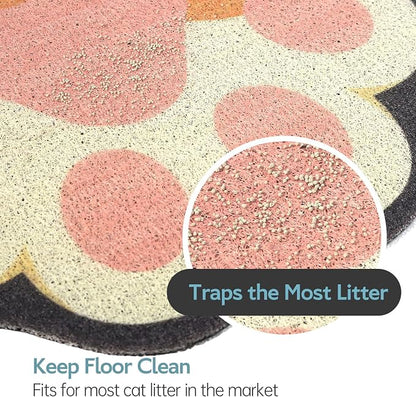 Cute Cat Litter Mat 35”x24”, Litter Box Mat, Litter Trapping Mat, Soft on Kitty - Image 2