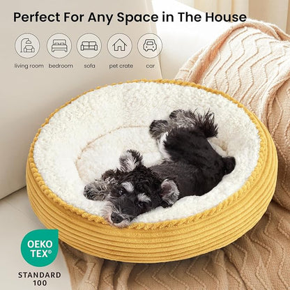 Love's cabin Round Donut Cat and Dog Cushion Bed, 25in Pet Bed - Image 6