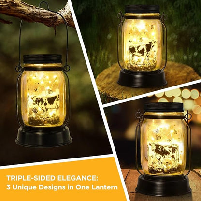kyoryuger Cow Gifts for Women/Men Cow Lovers Solar Lantern Mom Birthday - Image 3