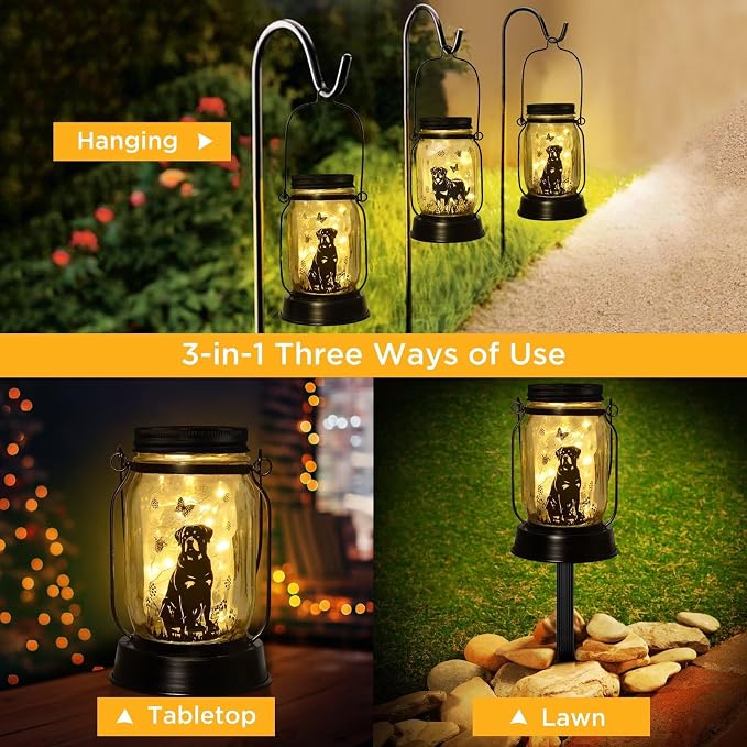 kyoryuger Rottweiler Gifts for Women/Men Rottweiler Solar Lanterns Dog Mom - Image 3