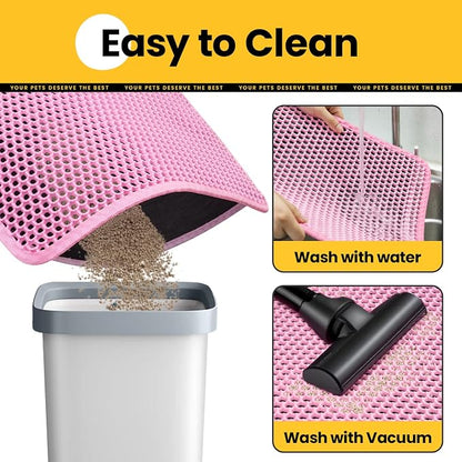 Cat Litter Mat, Upgrade Super Waterproof Back Layer Litter Box Mat, Non Slip - Image 4
