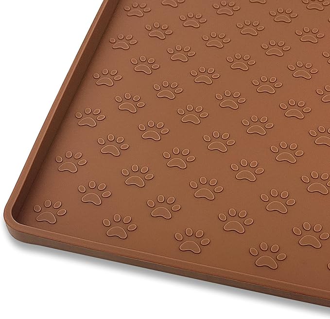 Ptlom Pet Placemat for Dog and Cat, Waterproof Silicone Pet Feeding Bowl Mats by PTLOM
