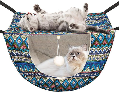 JSPYFITS Cat Cage Hammock with Ball, Double Layer Hanging Adjustable Soft Pet by JSPYFITS