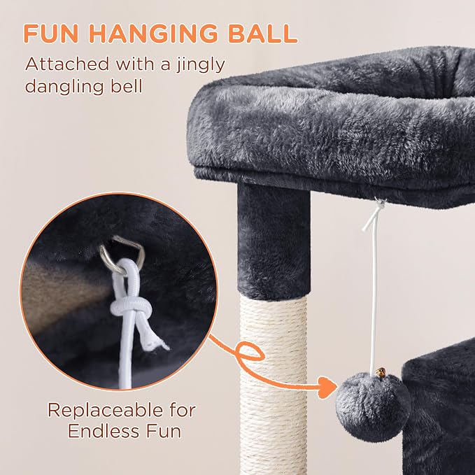 Yaheetech Cat Tree for Indoor Pets, 36in Tower Condo w/Extra Large Perch - Image 5