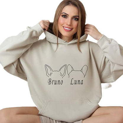 Custom Dog Mom Shirt for Women Pet Ears Sweatshirt by CustomUnique